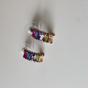 Multi colored hook shaped earrings